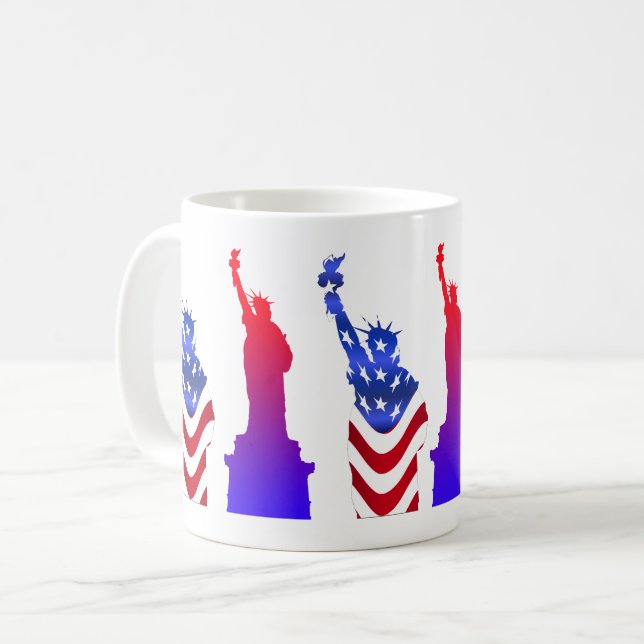 Frihetsgudinnan White Coffee Mugg (Framsida vänster)