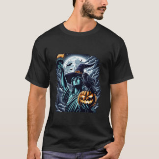 Frihetsgudinnan Witch Hat Halloween Spooky Femin T Shirt