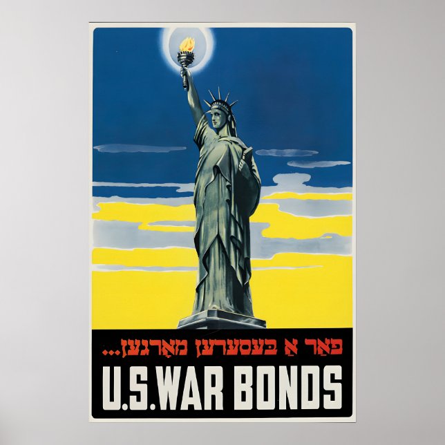 Frihetsgudinnan WWII-affisch US krigsobligationer Poster (Framsidan)