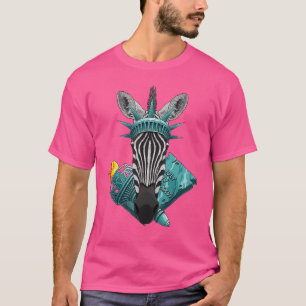 Frihetsgudinnan Zebra 4:e Juli Djur Usa Ame T Shirt