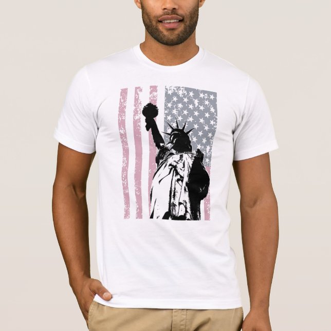 Frihetsgudinnanbakgrund T-shirt (Framsida)