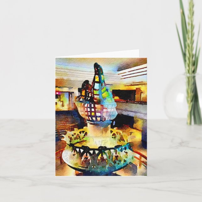 Frihetsgudinnanfacklavattenfärg Kort (Framsida)