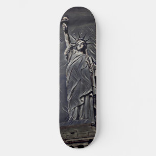 Frihetsgudinnanmålning Mini Skateboard Bräda 18,5 Cm