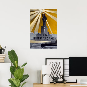 Frihetsgudinnans fackla & US Navy andra världskrig Poster