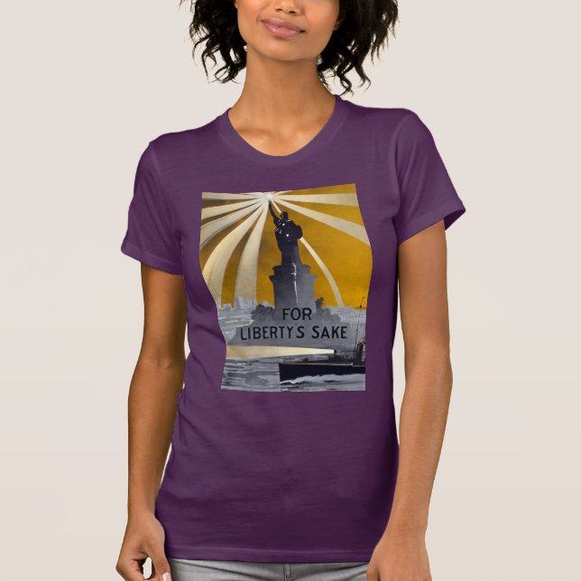 Frihetsgudinnans fackla & US Navy andra världskrig T Shirt (Framsida)