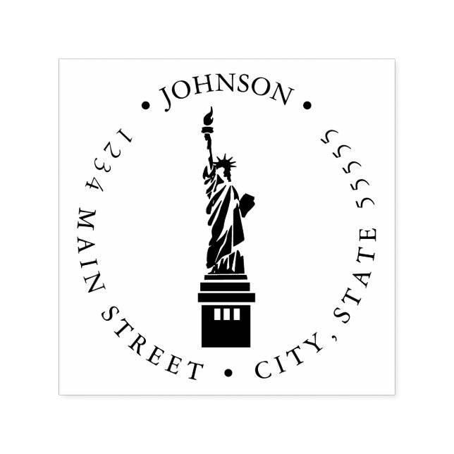 Frihetsgudinnans returetikett självfärgande stämpel (Design)