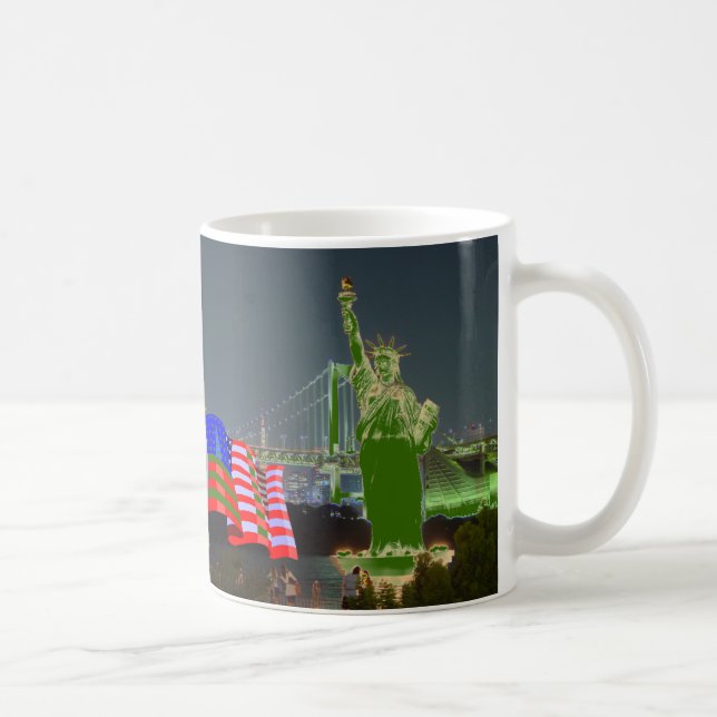 frihetsgudinnanUSA flagga New York Kaffemugg (Höger)