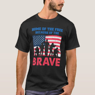 Frihetshem på grund av den Modiga 4 juli T Shirt