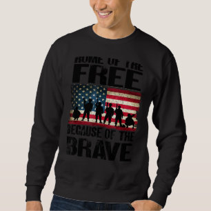 Frihetshem på grund av den Modiga USA flagga Pat Lång Ärmad Tröja