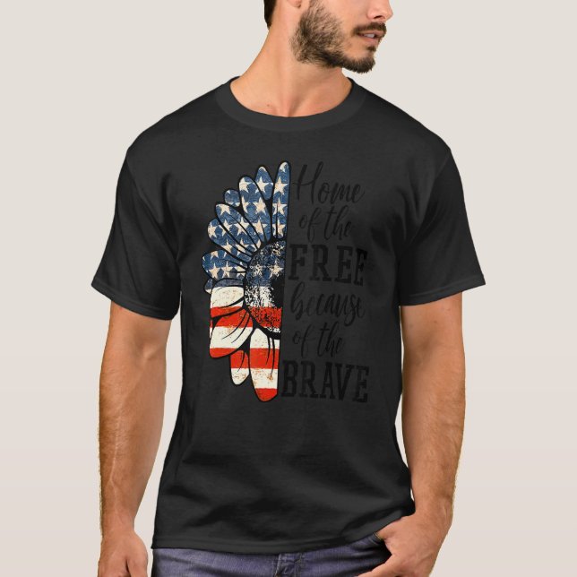 Frihetshem på grund av det Modiga patriotiska FL T Shirt (Framsida)