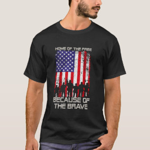 Frihetshem på grund av det Modiga patriotiska Ve T Shirt