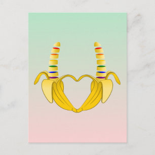 Frihetshjärta i Banana Gay pride Vykort
