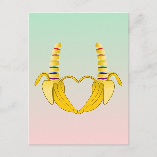 Frihetshjärta i Banana Gay pride Vykort (Framsida)
