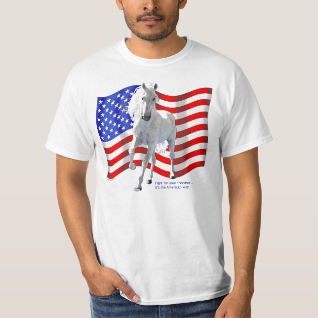 Frihetskampvithäst Tee Shirt (Framsida)