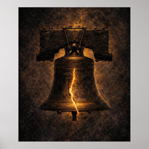 Frihetsklockan Glödande Spricka Poster