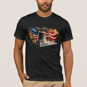 Frihetsklockans konst för 4:e juli-firande t shirt