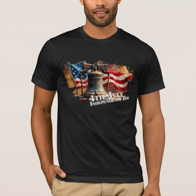 Frihetsklockans konst för 4:e juli-firande t shirt (Framsida)