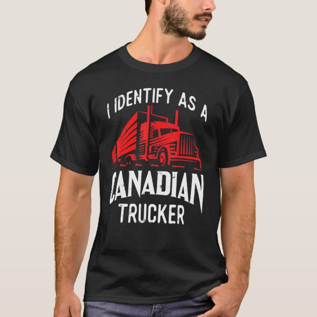 Frihetskonvoj 2022 identifierar jag som kanadensis t shirt (Framsida)