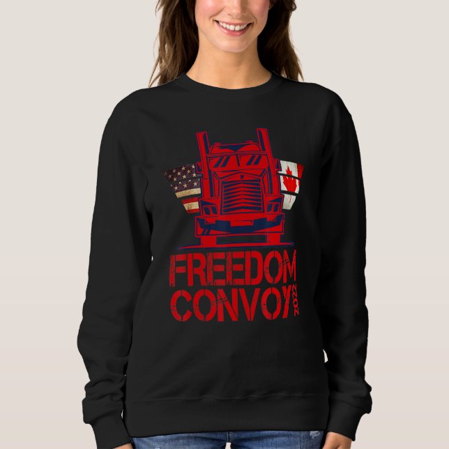 Frihetskonvoj 2022 Stöd vår lastbilskonvoj T Shirt (Framsida)
