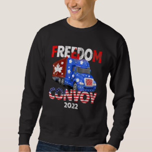Frihetskonvoj 2022 till stöd för lastbilsförarnas  lång ärmad tröja