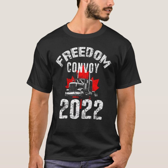 Frihetskonvoj 2022 till stöd för lastbilsförarnas  t shirt (Framsida)