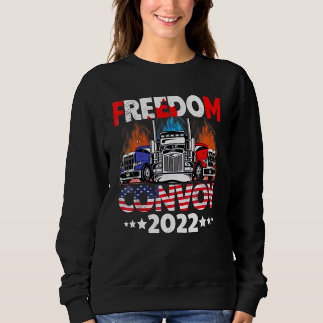 Frihetskonvoj 2022 till stöd för lastbilsförarnas  t shirt (Framsida)