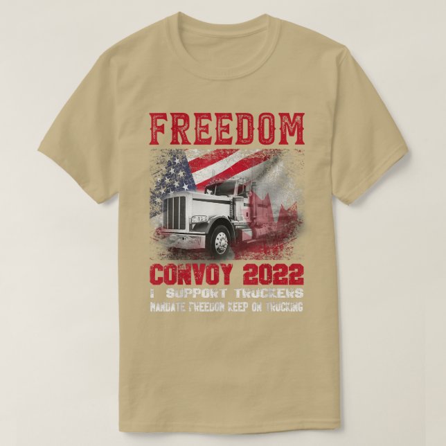 Frihetskonvoj 2022 till stöd för lastbilsförarnas  t shirt (Design framsida)