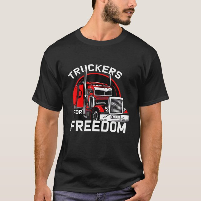 FRIHETSKONVOY 2022 CANADIAN TRUCKER TEES MAPLE LE T SHIRT (Framsida)