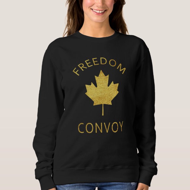 FRIHETSKONVOY 2022 CANADIAN TRUCKER TEES MAPLE LE T SHIRT (Framsida)
