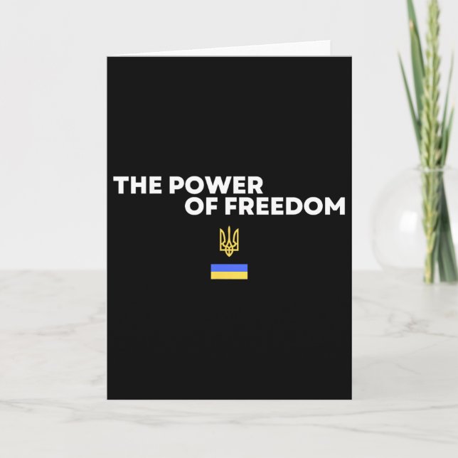 Frihetskraften Trident Ukrainsk Flagg Symbol Kort (Framsida)