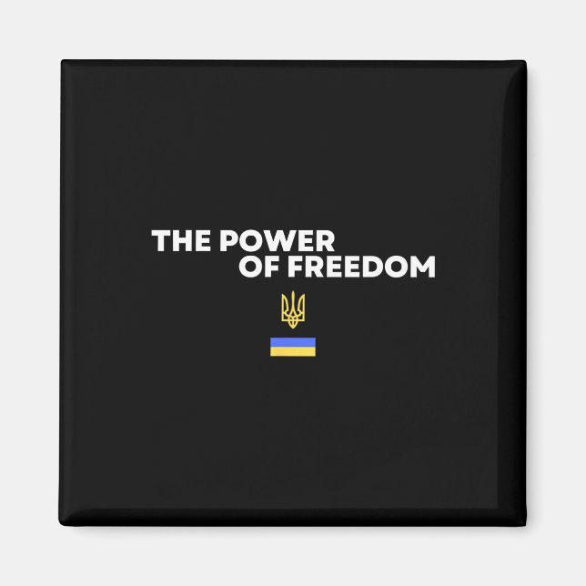 Frihetskraften Trident Ukrainsk Flagg Symbol Magnet (Framsidan)