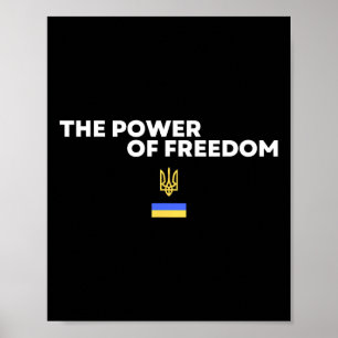 Frihetskraften Trident Ukrainsk Flagg Symbol Poster