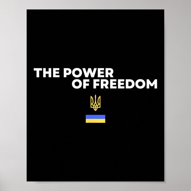 Frihetskraften Trident Ukrainsk Flagg Symbol Poster (Framsidan)