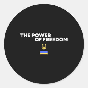 Frihetskraften Trident Ukrainsk Flagg Symbol Runt Klistermärke