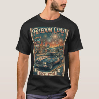 Frihetskusten 1776 Florida Retro Muskelbil Strand T Shirt