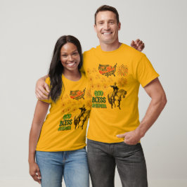 Frihetsljusshowen visar guld t shirt