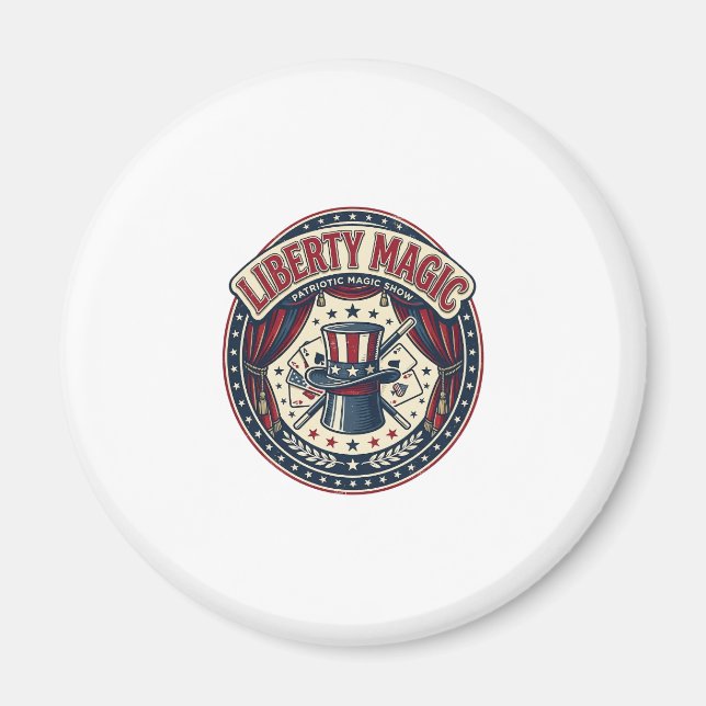 Frihetsmagisk Patriotisk Magisk Show Vinta Magnet (Framsidan)