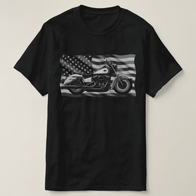 Frihetsmaskin över stålränder Power Biker T Shirt (Design framsida)