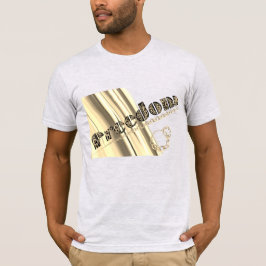 Frihetsmetalleffekten guld skriven i kedjor t shirt