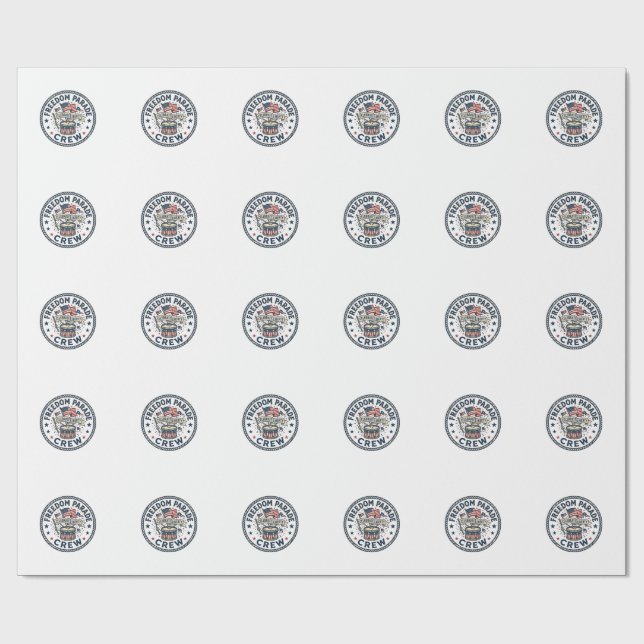 Frihetsparad Besättning Patriotisk Patriotisk Para Presentpapper (Platt)