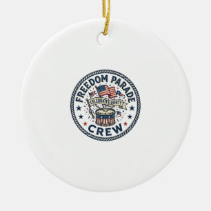 Frihetsparad Crew Patriotisk Patriotisk Parad Vin Julgransprydnad Keramik
