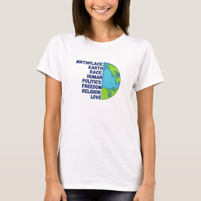 Frihetsplanet Kärlek T Shirt (Framsida)