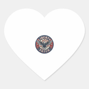 Frihetsplåster Patriotisk Broderi Hjärtformat Klistermärke