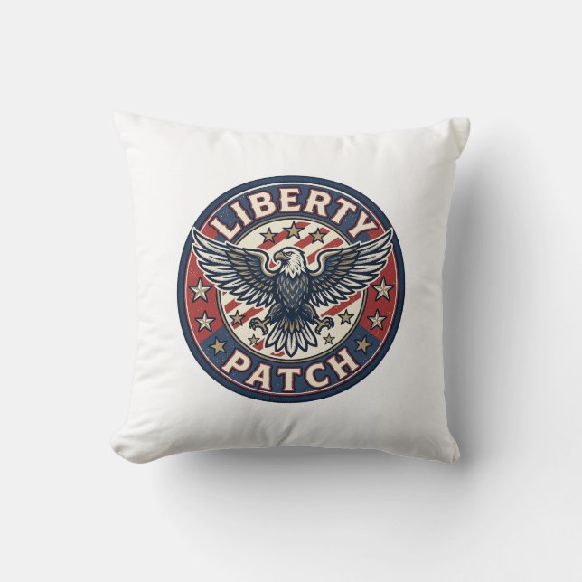 Frihetsplåster Patriotisk Broderi Kudde (Framsida)