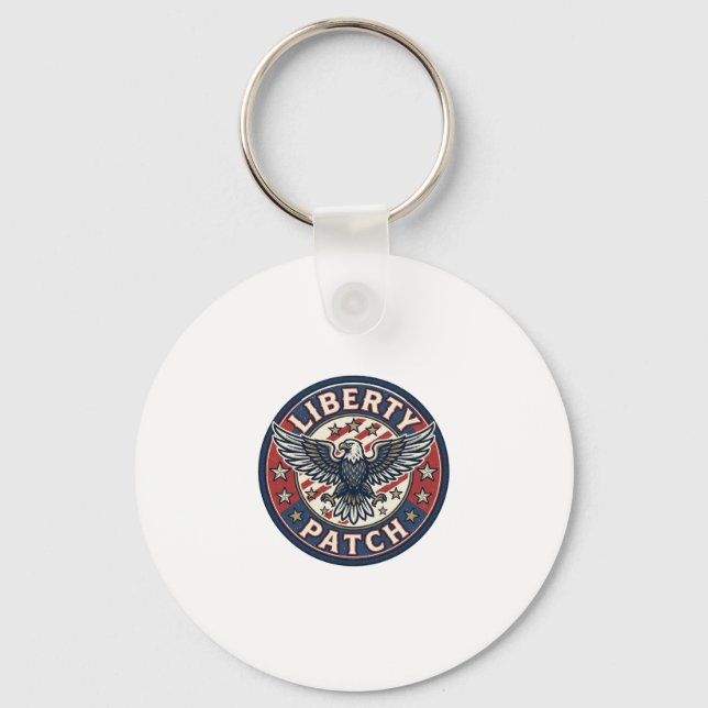 Frihetsplåster Patriotisk Broderi Nyckelring (Framsida)