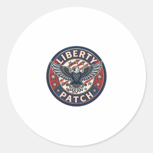 Frihetsplåster Patriotisk Broderi Runt Klistermärke