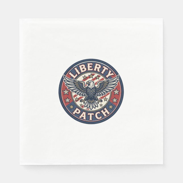 Frihetsplåster Patriotiskt Broderi Pappersservett (Framsidan)