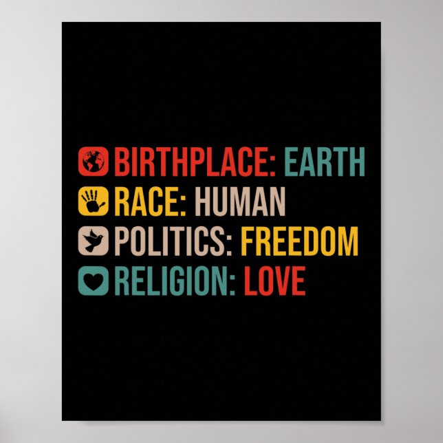 Frihetspositionen för Birplace Earth Tävling Human Poster (Framsidan)