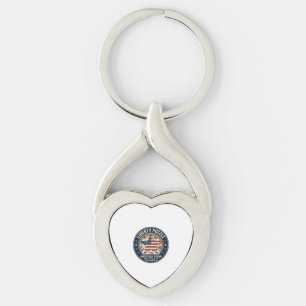 Frihetspussel Patriotiskt Patriotiskt Pussel Jigsa Twisted Heart Silverfärgad Nyckelring