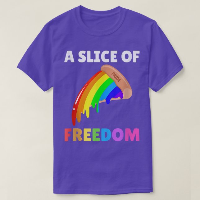 Frihetssegment Pizza Rainbow Gay pride Funny 294 T Shirt (Design framsida)